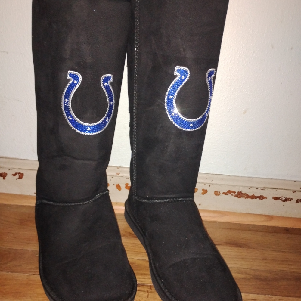 Licensed NFL Colts Fur Lined Suede Snow Boot